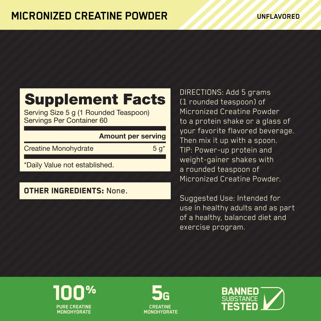 OPTIMUM NUTRITION MICRONIED CREATINE 60 SERVINGS