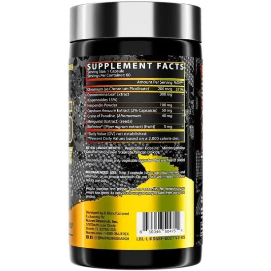 LIPO 6 BLACK STIM FREE UC 60 CAPS BY NUTREX RESEARCH